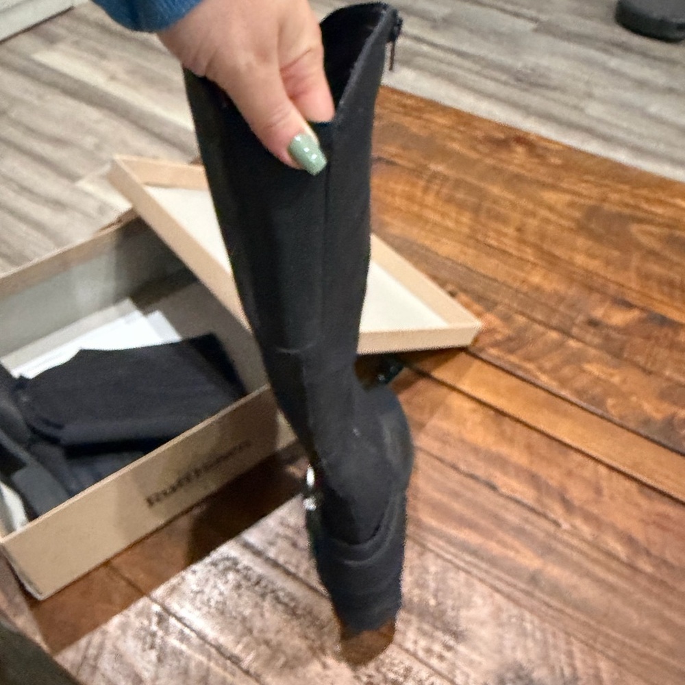 Ruff Hewn Black Mid-Calf Buckle Boots - Picture 4 of 9